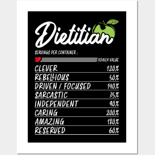 Funny Dietitian Nutrition Facts Posters and Art